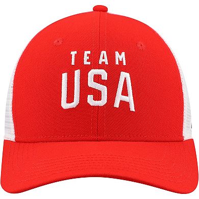Youth Nike Red/White Team USA Rise Performance Trucker Adjustable Hat