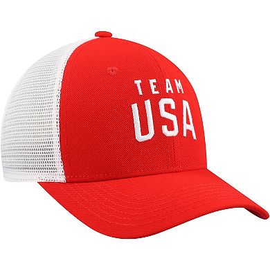 Youth Nike Red/White Team USA Rise Performance Trucker Adjustable Hat
