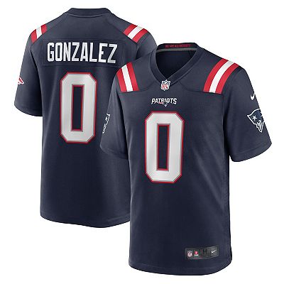 Men's Nike Christian Gonzalez Navy New England Patriots Team Game