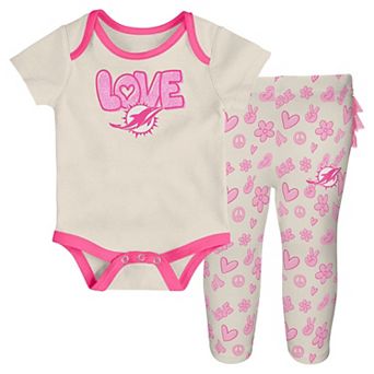 Girls Newborn & Infant White Miami Dolphins All The Love 2 pc Bodysuit and Pants Set