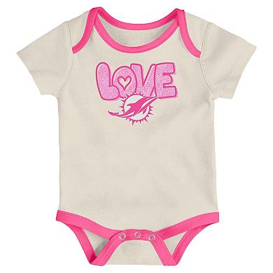 Girls Newborn & Infant White Miami Dolphins All The Love 2 Piece Bodysuit and Pants Set