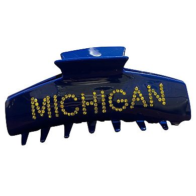 Navy Michigan Wolverines Rhinestone Claw Hair Clip