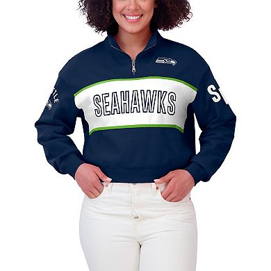 Women's WEAR by Erin Andrews College Navy Seattle Seahawks Quarter-Zip Jacket