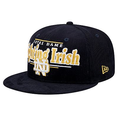 Men s New Era Navy Notre Dame Fighting Irish Display 9FIFTY Snapback Hat