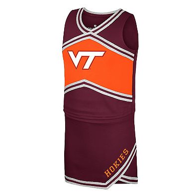 Girls Youth Colosseum Maroon Virginia Tech Hokies Cheerleader Top & Skirt Set