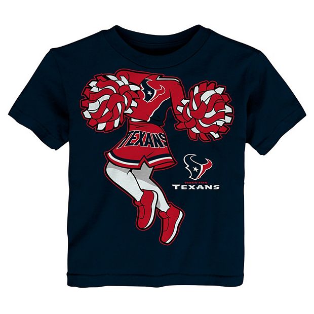 Girls Toddler Navy Houston Texans Cheerleader T Shirt
