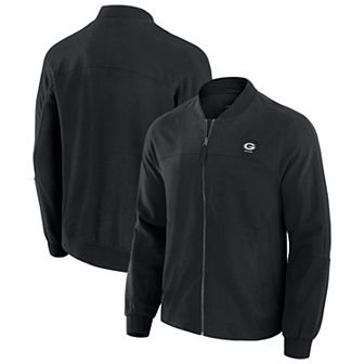 Men's J. Palmer Black Green Bay Packers Lightweight Cover-4 Full-Zip Jacket