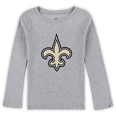 Preschool Heather Gray New Orleans Saints Long Sleeve T-Shirt and Pants Sleep Set