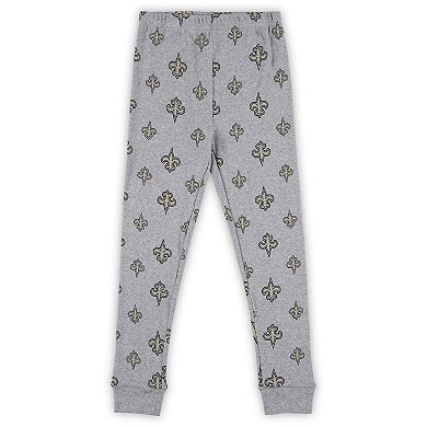 Preschool Heather Gray New Orleans Saints Long Sleeve T-Shirt and Pants Sleep Set