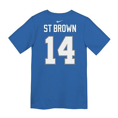 Preschool Nike Amon-Ra St. Brown Blue Detroit Lions Player Name & Number T-Shirt