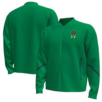 Men's Under Armour Green Notre Dame Fighting Irish Unstoppable Full-Zip Bomber Jacket