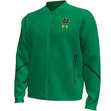 Men's Under Armour Green Notre Dame Fighting Irish Unstoppable Full-Zip Bomber Jacket