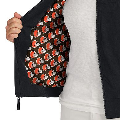 Men's J. Palmer Black Cleveland Browns Lightweight Cover-4 Tri-Blend Full-Zip Jacket
