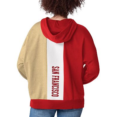 Women's Starter Scarlet San Francisco 49ers Power Move Long Sleeve Pullover Hoodie