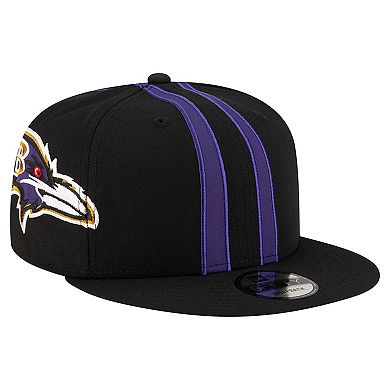 Men's New Era Black Baltimore Ravens Helmet 9FIFTY Snapback Hat