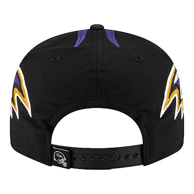 Men's New Era Black Baltimore Ravens Helmet 9FIFTY Snapback Hat