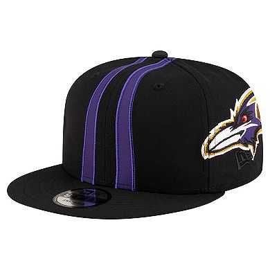 Men's New Era Black Baltimore Ravens Helmet 9FIFTY Snapback Hat