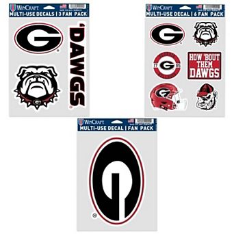 WinCraft Georgia Bulldogs Three-Pack Fan Decal Set