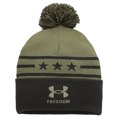 Men's Under Armour Forest Green Northwestern Wildcats Freedom Collection Cuffed Knit Hat with Pom