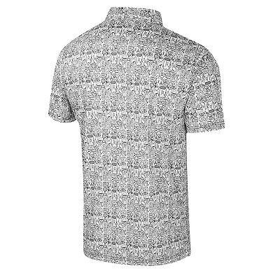 Men's Colosseum White Alabama Crimson Tide Big & Tall It's Time! Allover Printed Polo