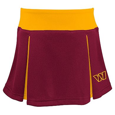 Girls Preschool Burgundy Washington Commanders Spirit Cheerleader Two-Piece Set with Bloomers