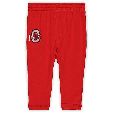 Newborn & Infant Ohio State Buckeyes Double Up Long Sleeve Bodysuit & Pant Set