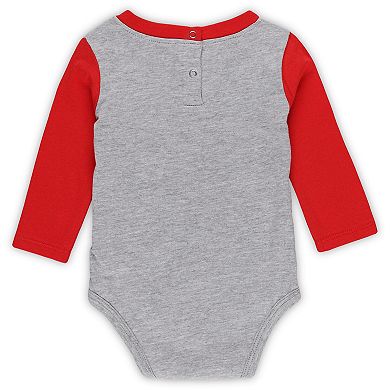 Newborn & Infant Ohio State Buckeyes Double Up Long Sleeve Bodysuit & Pant Set
