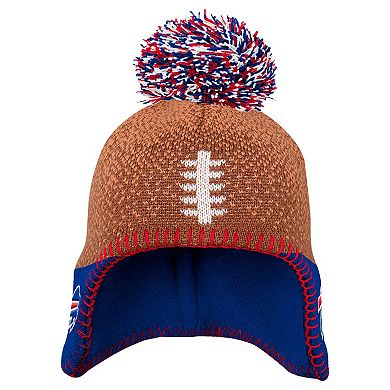 Infant Brown Buffalo Bills Football Head Knit Hat with Pom