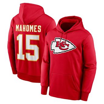 Men's Nike Patrick Mahomes Red Kansas City Chiefs Player Name & Number Performance Pullover��Hoodie