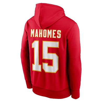 Men's Nike Patrick Mahomes Red Kansas City Chiefs Player Name & Number Performance Pullover Hoodie