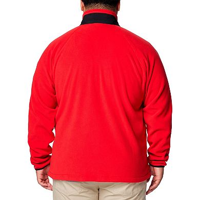 Men's Columbia Red Wisconsin Badgers Big & Tall Flanker�� IV Fleece Raglan Full-Zip Jacket