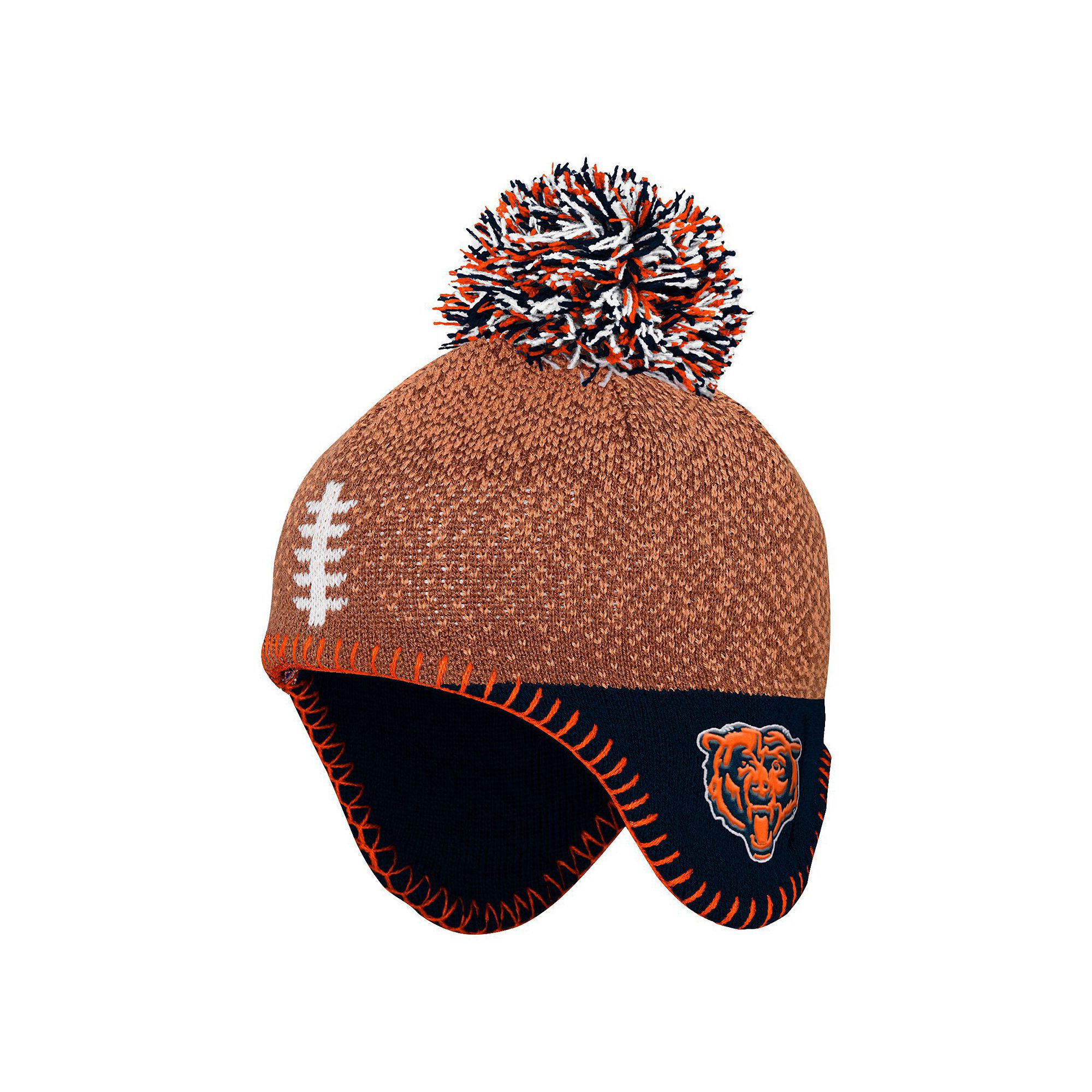 Preschool��Brown Chicago Bears Football Head Knit Hat with Pom