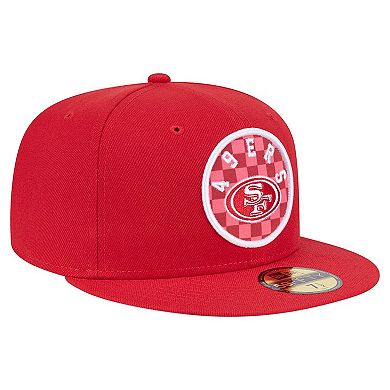 Men's New Era Scarlet San Francisco 49ers Checkered 59FIFTY Fitted Hat