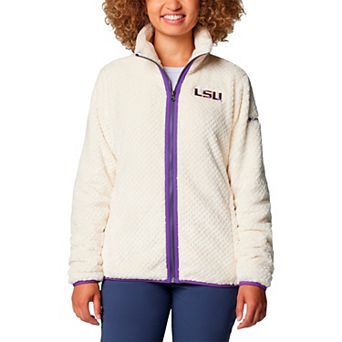 Women's Columbia White LSU Tigers Fireside II Sherpa Full-Zip Jacket