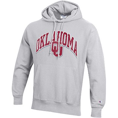 Men's Champion Gray Oklahoma Sooners Vault Late Night Reverse Weave Pullover Hoodie
