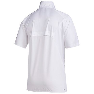 Men's adidas White Texas A&M Aggies Ol' Sarge Sideline Short Sleeve Quarter-Zip Pullover Top