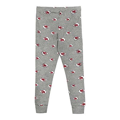 Preschool Heather Gray Kansas City Chiefs Long Sleeve T-Shirt and Pants Sleep Set