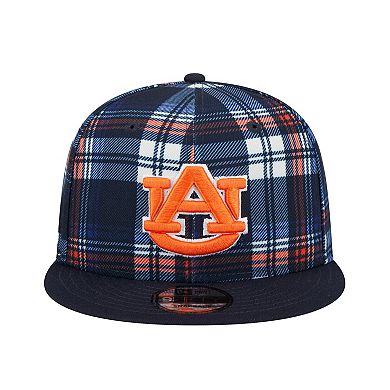 Men's New Era Navy Auburn Tigers Plaid 9FIFTY Snapback Hat