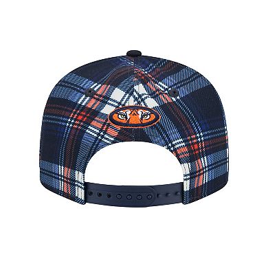 Men's New Era Navy Auburn Tigers Plaid 9FIFTY Snapback Hat