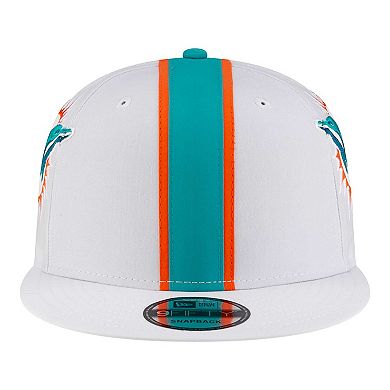 Men's New Era White Miami Dolphins Helmet 9FIFTY Snapback Hat