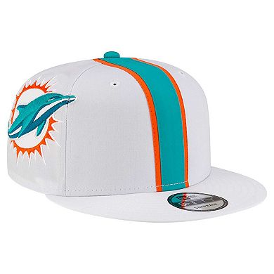 Men's New Era White Miami Dolphins Helmet 9FIFTY Snapback Hat