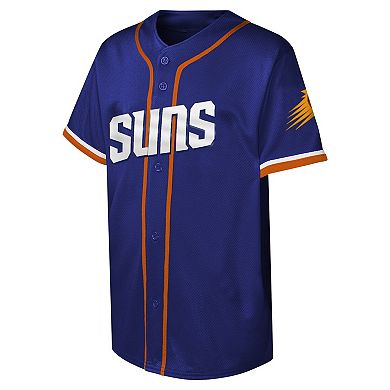 Youth Purple Phoenix Suns Stitch Full-Button Baseball Jersey