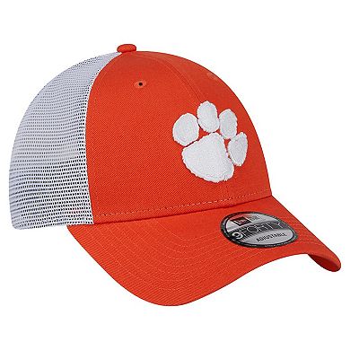 Men's New Era Orange Clemson Tigers Trucker 9FORTY Adjustable Hat