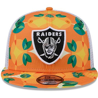 Men's New Era Orange Las Vegas Raiders Citrus 9FIFTY Trucker Snapback Hat