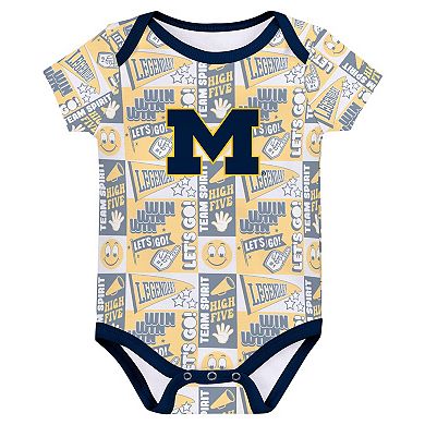 Infant Michigan Wolverines Sunday Comics 3-Pack Bodysuit Set