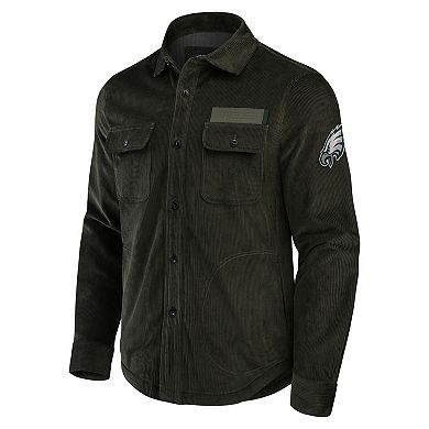 Men's Darius Rucker Collection by Fanatics Dark Green Philadelphia Eagles Corduroy Full-Button Shacket