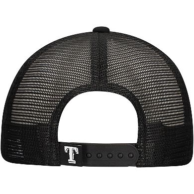 Men's New Era Black Texas Rangers Retro Bold A-Frame Trucker 9FORTY Adjustable Hat
