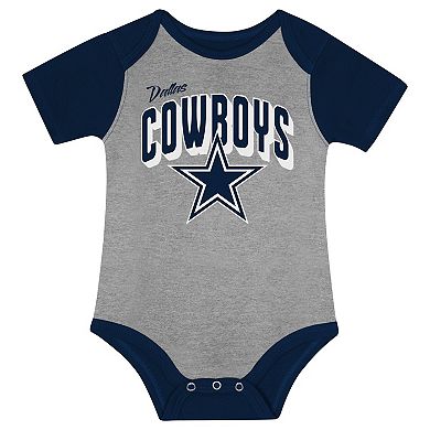"Newborn & Infant Dallas Cowboys Dynamic Duo Bodysuit, Bib & Knit Hat Set"