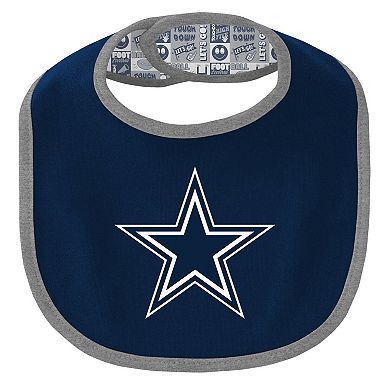 "Newborn & Infant Dallas Cowboys Dynamic Duo Bodysuit, Bib & Knit Hat Set"