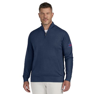 Men's J. Palmer Navy Buffalo Bills Franchise Quarter-Zip Sweater